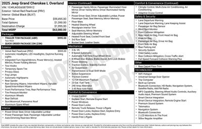 2025 Jeep Grand Cherokee L Overland 4x4