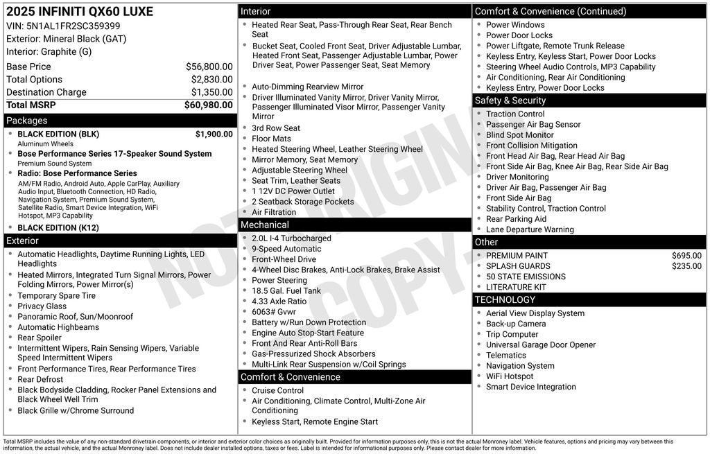 2025 INFINITI QX60 Luxe FWD