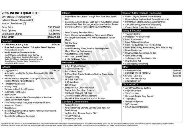 2025 INFINITI QX60 Luxe FWD