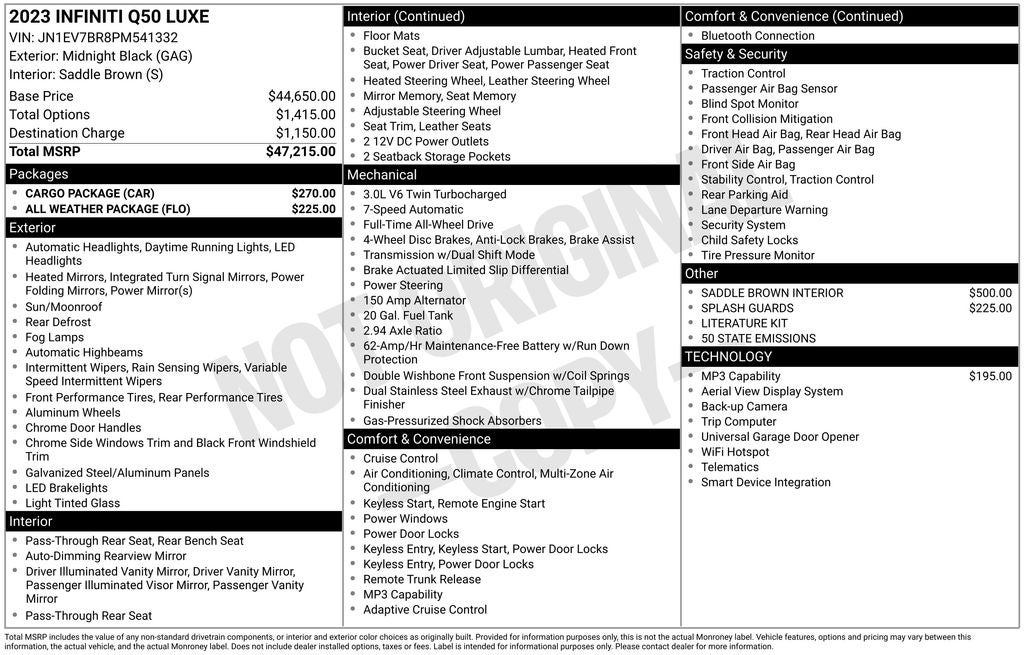 2023 INFINITI Q50 LUXE AWD