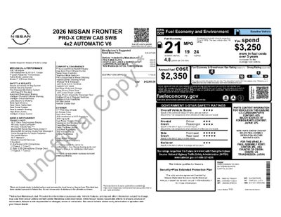 2026 Nissan Frontier Crew Cab PRO-X®