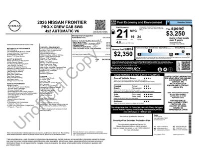 2026 Nissan Frontier Crew Cab PRO-X®
