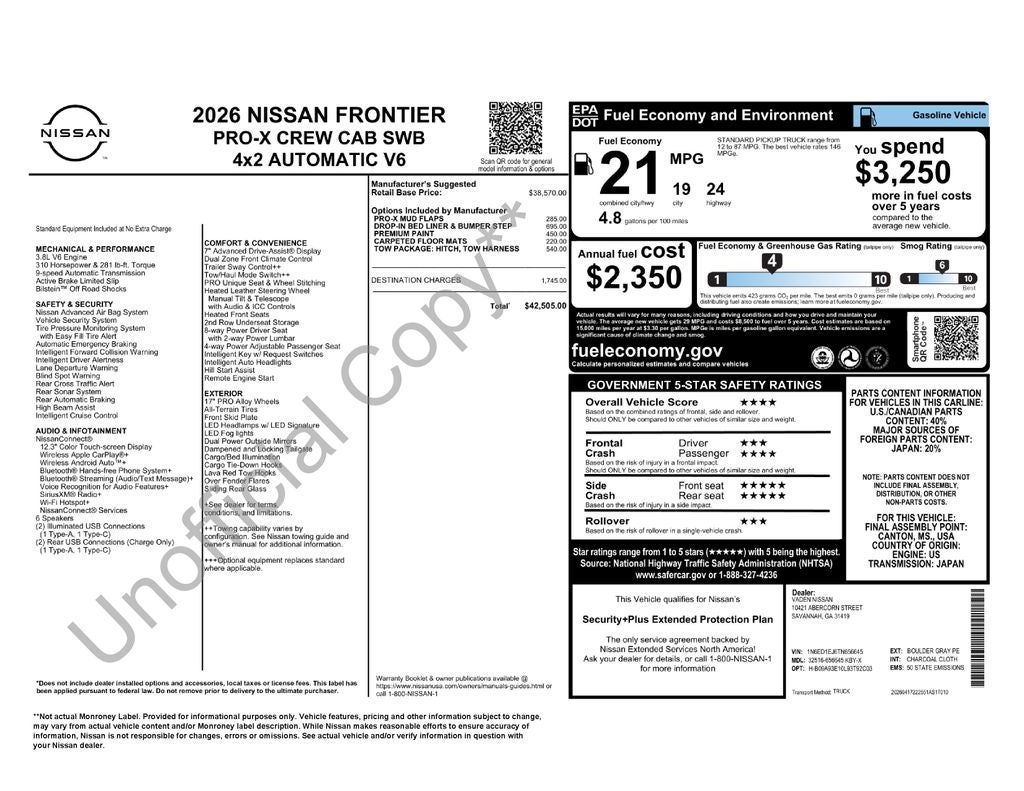 2026 Nissan Frontier Crew Cab PRO-X®