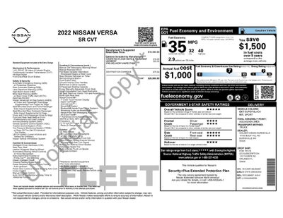 2022 Nissan Versa 1.6 SR