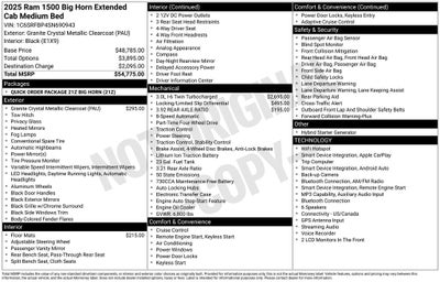 2025 RAM Ram 1500 Big Horn Crew Cab 4x4 6'4' Box