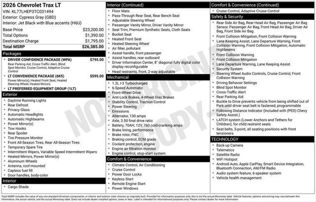 2026 Chevrolet Trax FWD LT