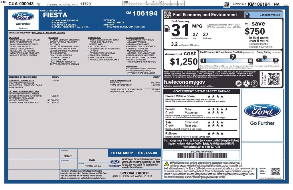 2019 Ford Fiesta SE