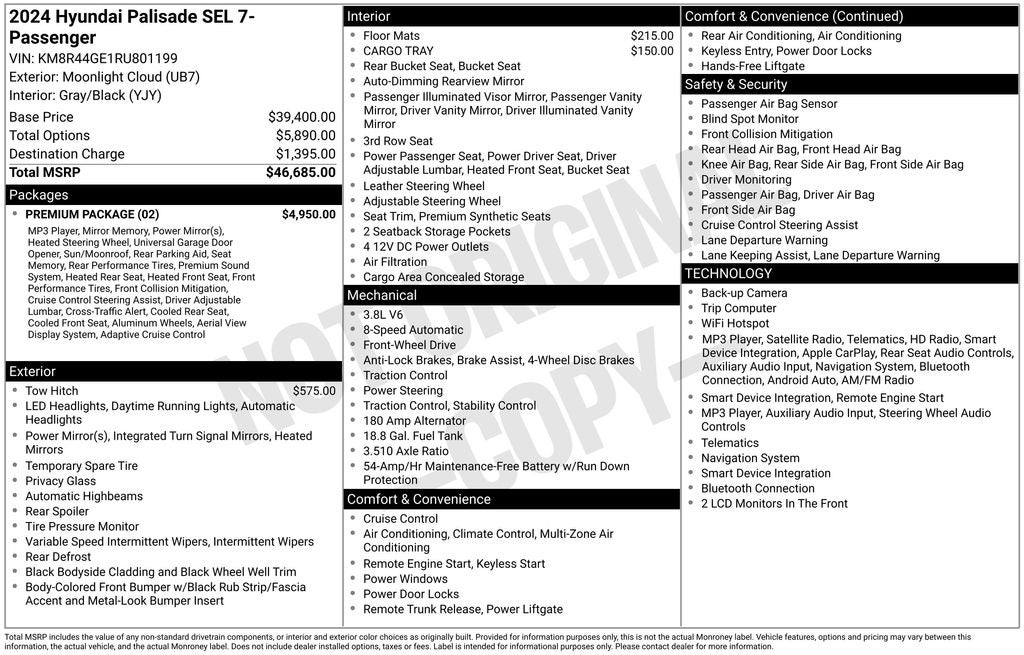 2024 Hyundai Palisade SEL 7 Passenger