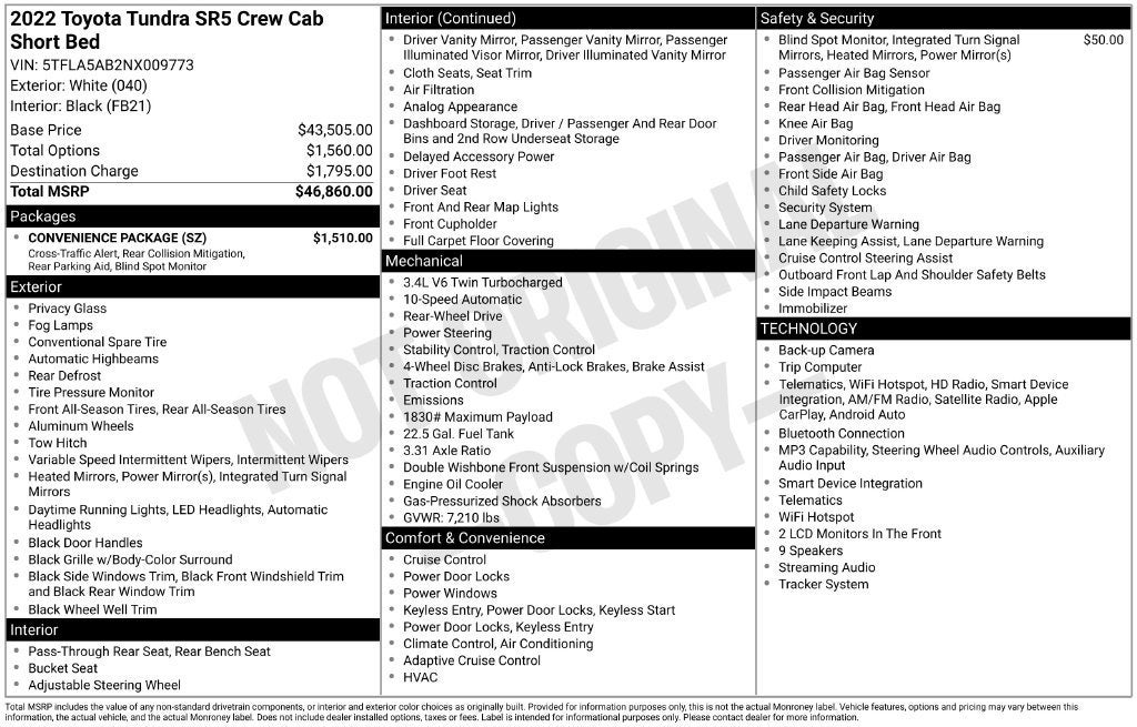 2022 Toyota Tundra 2WD SR5