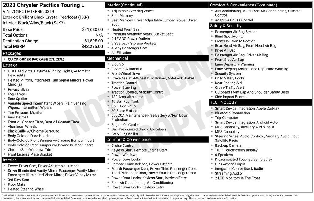 2023 Chrysler Pacifica Base