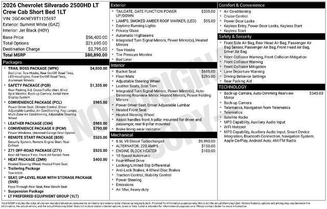 2026 Chevrolet Silverado 2500 HD LT