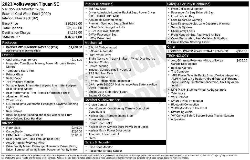 2023 Volkswagen Tiguan Base