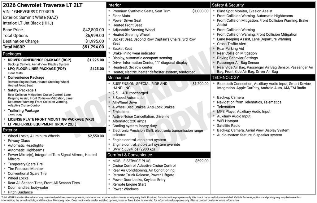 2026 Chevrolet Traverse LT