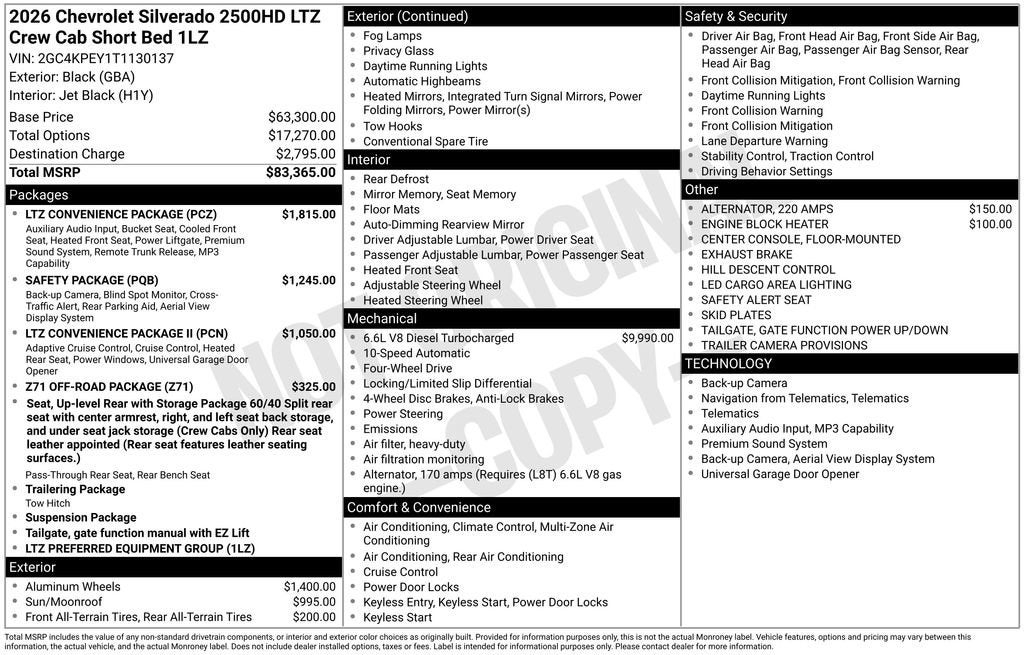 2026 Chevrolet Silverado 2500 HD LTZ