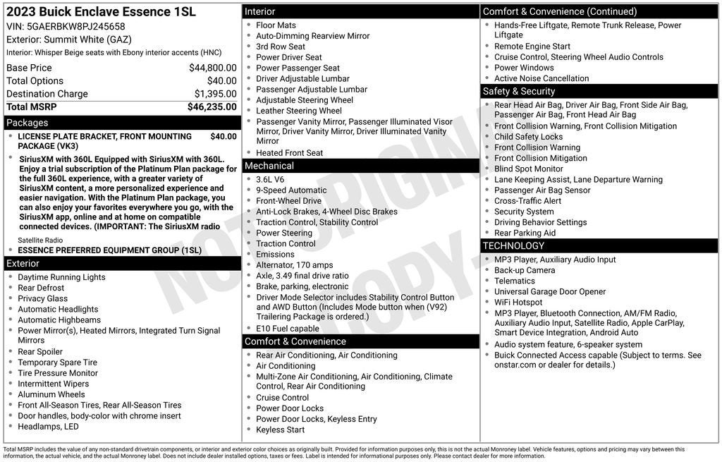 2023 Buick Enclave Base