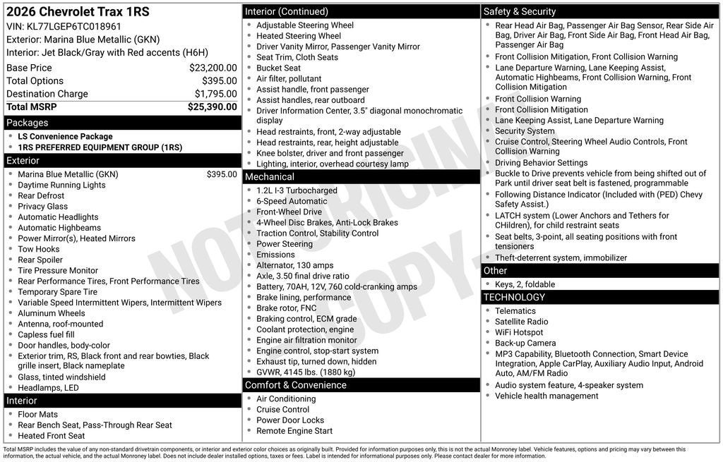 2026 Chevrolet Trax 1RS